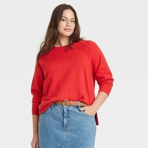 Ava & Viv Crewneck Pullover Red Sweater 4X NWT